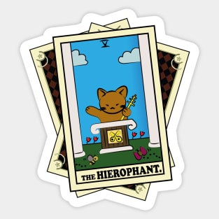 TAROT CARDS DECK | THE HIEROPHANT. | FORTUNE CAT Sticker